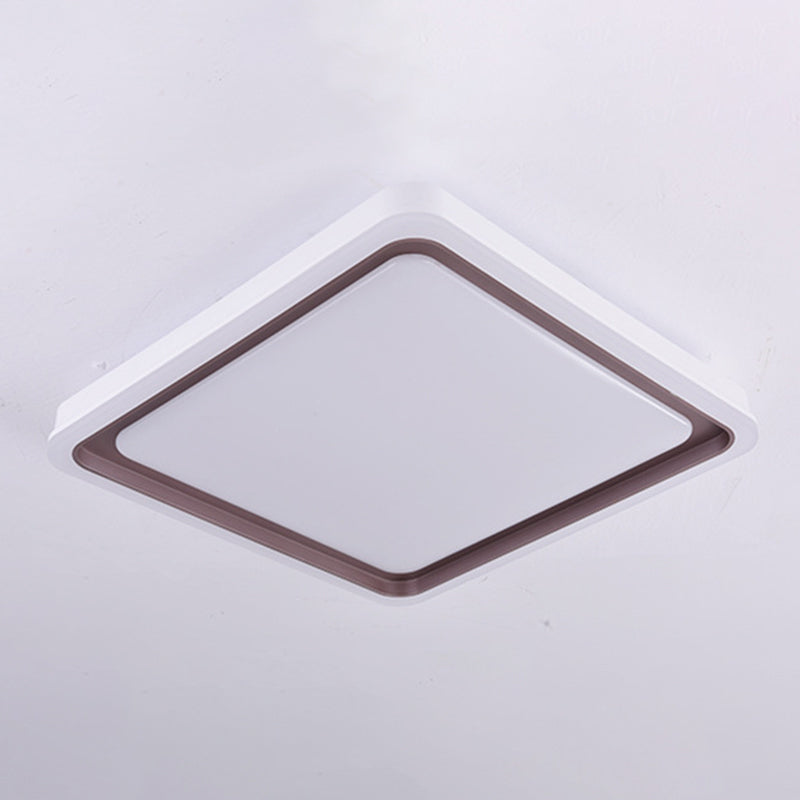 Acrylic Geometric Shaped Ceiling Lighting Simple Coffee and White LED Flush Mount Light