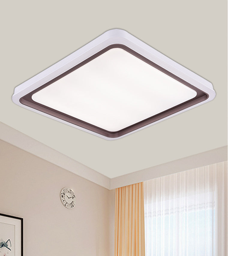 Acrylic Geometric Shaped Ceiling Lighting Simple Coffee and White LED Flush Mount Light