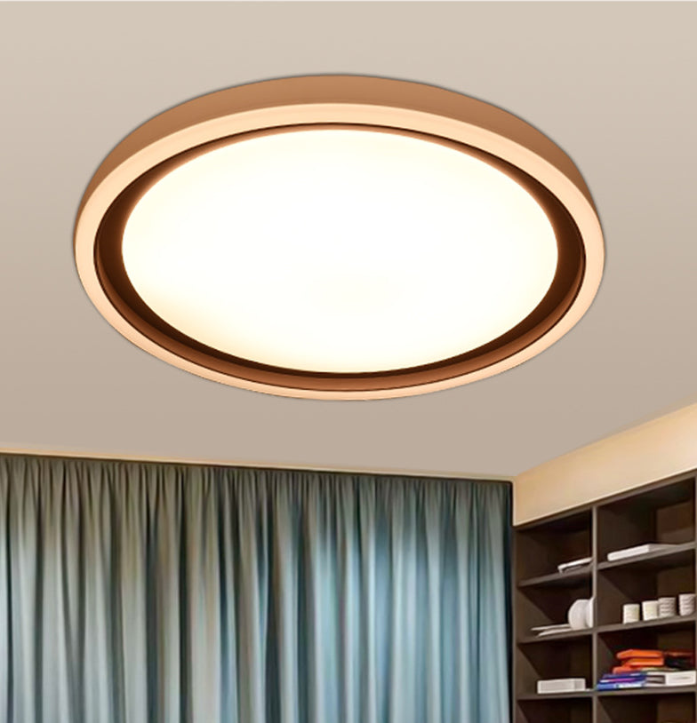 Acrylic Geometric Shaped Ceiling Lighting Simple Coffee and White LED Flush Mount Light