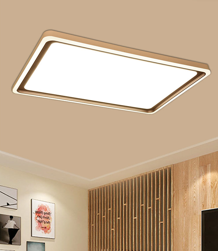 Acrylic Geometric Shaped Ceiling Lighting Simple Coffee and White LED Flush Mount Light