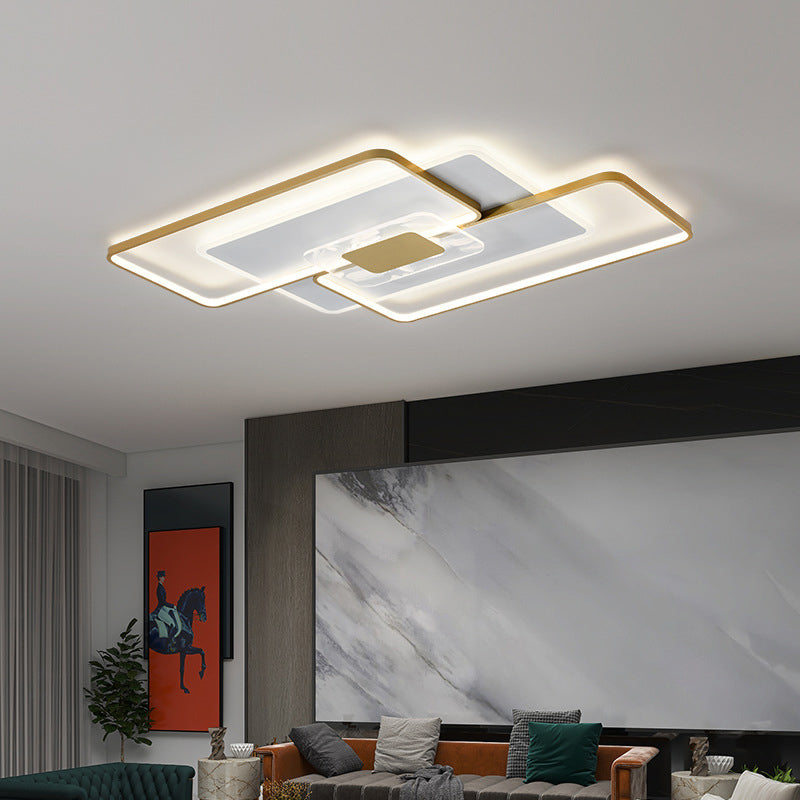 Apparecchio a soffitto sovrapposto Illuminazione semplice da incasso a LED in acrilico dorato per soggiorno