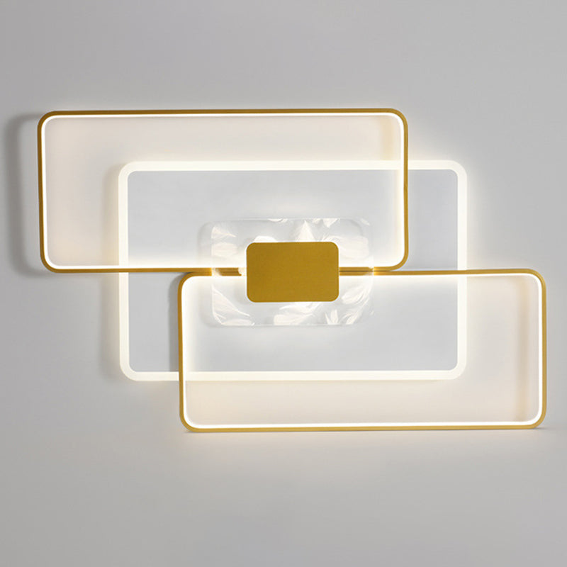 Apparecchio a soffitto sovrapposto Illuminazione semplice da incasso a LED in acrilico dorato per soggiorno
