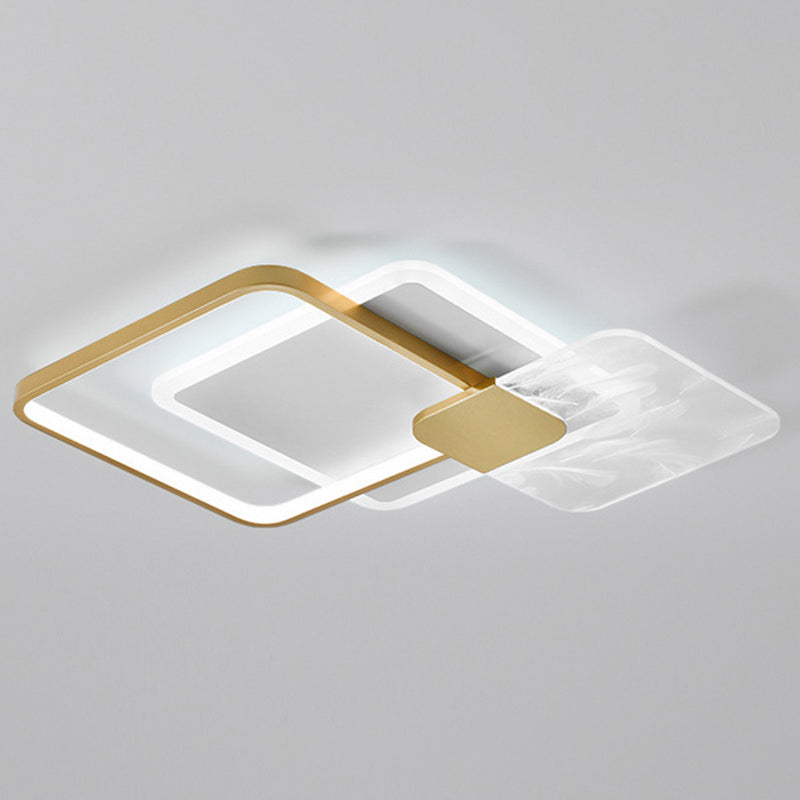 Apparecchio a soffitto sovrapposto Illuminazione semplice da incasso a LED in acrilico dorato per soggiorno