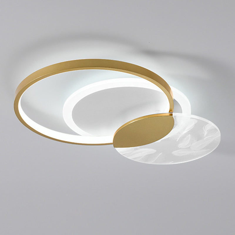 Apparecchio a soffitto sovrapposto Illuminazione semplice da incasso a LED in acrilico dorato per soggiorno