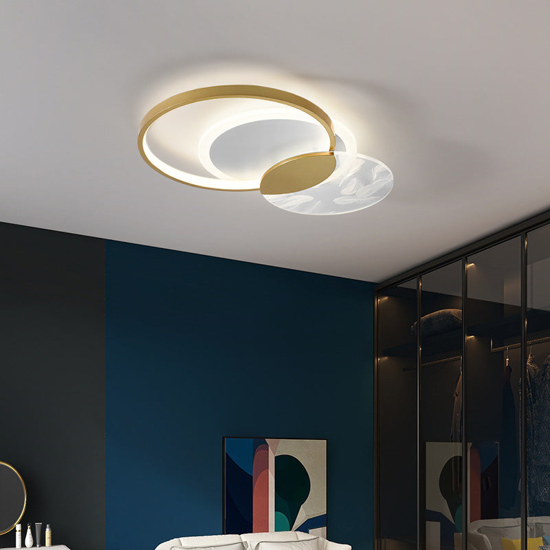 Apparecchio a soffitto sovrapposto Illuminazione semplice da incasso a LED in acrilico dorato per soggiorno