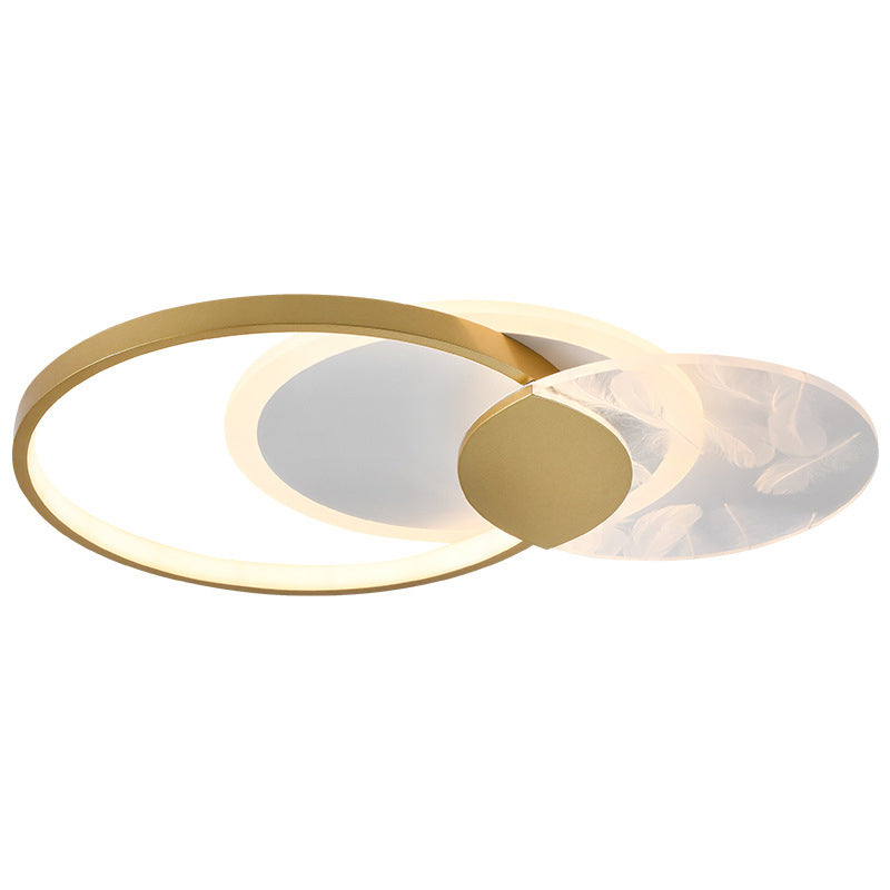 Apparecchio a soffitto sovrapposto Illuminazione semplice da incasso a LED in acrilico dorato per soggiorno