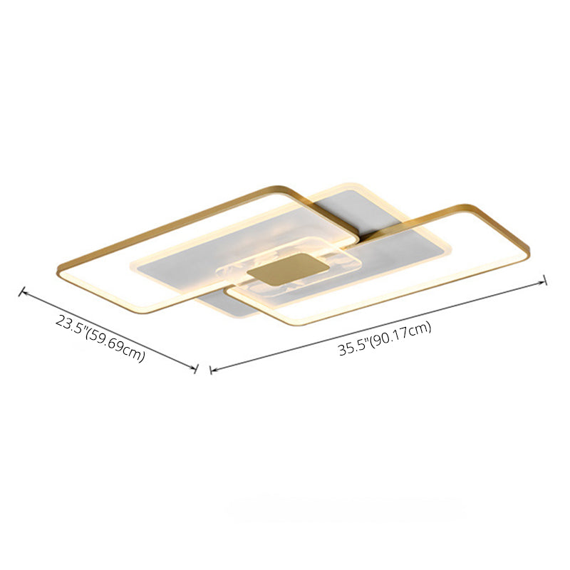 Apparecchio a soffitto sovrapposto Illuminazione semplice da incasso a LED in acrilico dorato per soggiorno