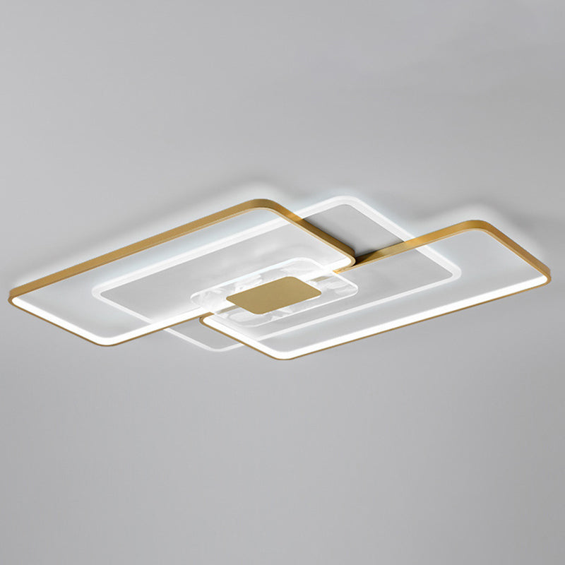 Apparecchio a soffitto sovrapposto Illuminazione semplice da incasso a LED in acrilico dorato per soggiorno