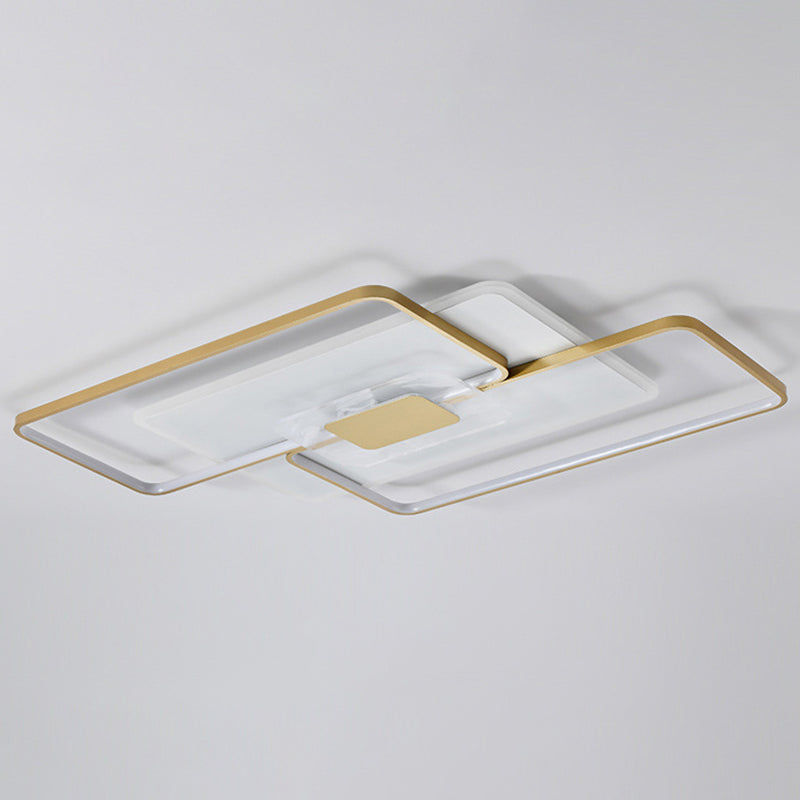 Apparecchio a soffitto sovrapposto Illuminazione semplice da incasso a LED in acrilico dorato per soggiorno