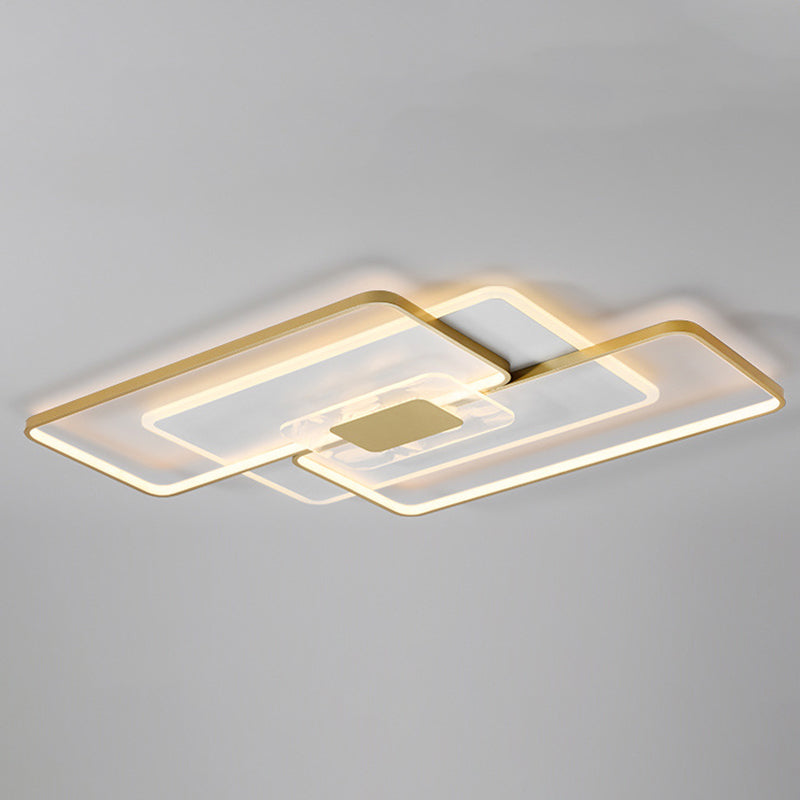 Apparecchio a soffitto sovrapposto Illuminazione semplice da incasso a LED in acrilico dorato per soggiorno