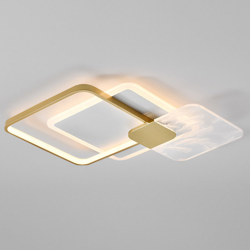 Apparecchio a soffitto sovrapposto Illuminazione semplice da incasso a LED in acrilico dorato per soggiorno