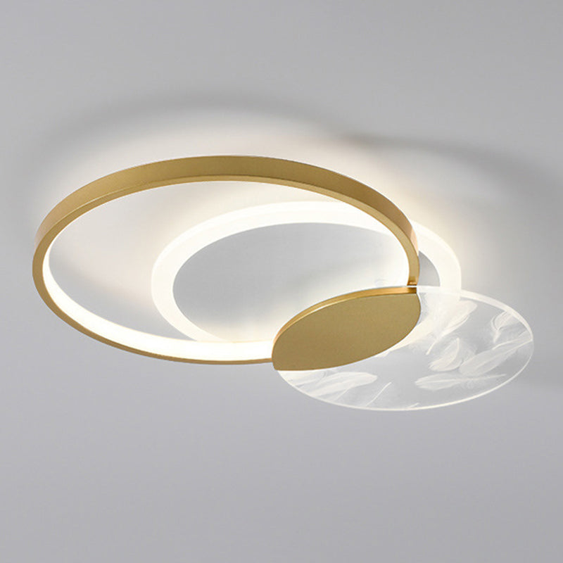 Apparecchio a soffitto sovrapposto Illuminazione semplice da incasso a LED in acrilico dorato per soggiorno