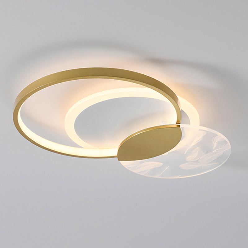 Apparecchio a soffitto sovrapposto Illuminazione semplice da incasso a LED in acrilico dorato per soggiorno