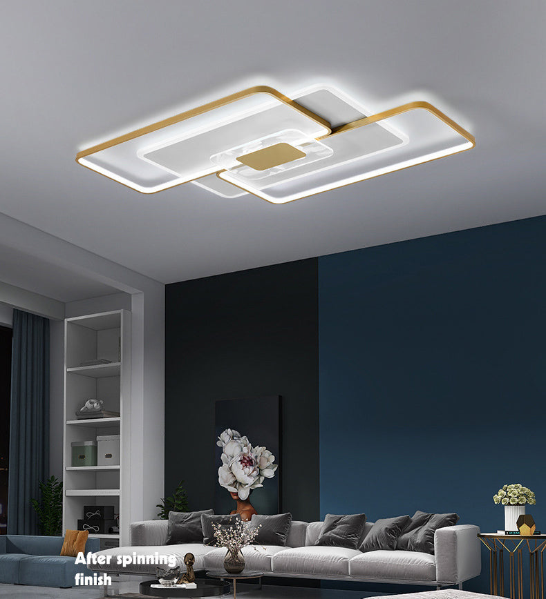 Apparecchio a soffitto sovrapposto Illuminazione semplice da incasso a LED in acrilico dorato per soggiorno