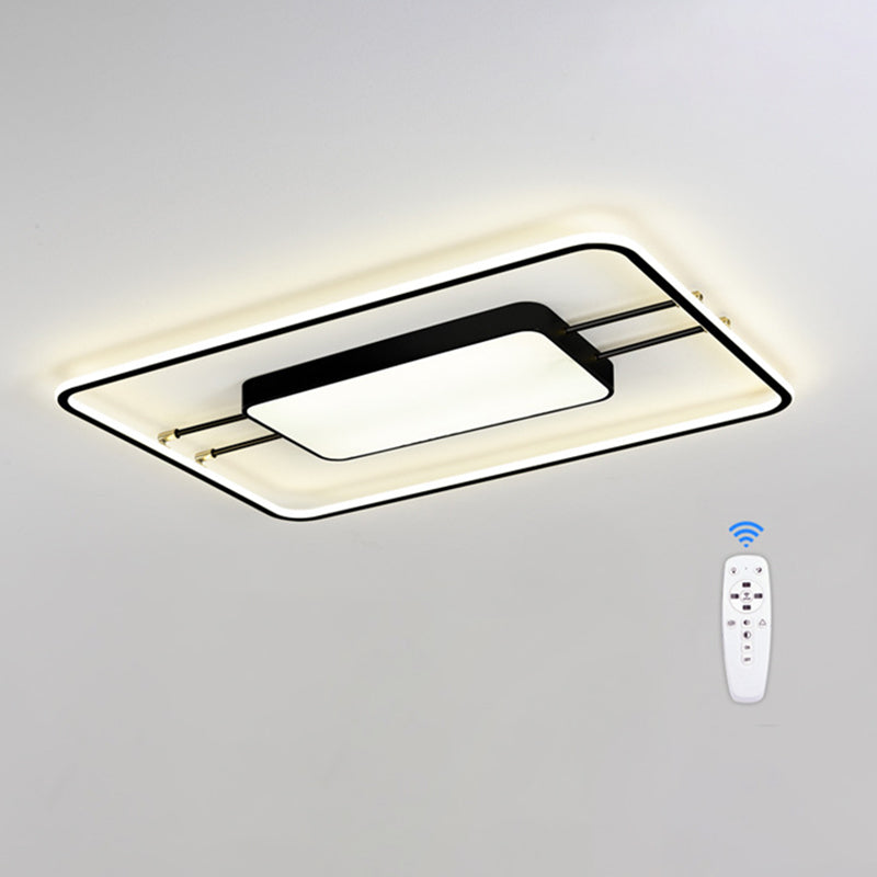 Moderne rechteckige LED-Unterputzleuchte aus Metall für das Wohnzimmer mit Acrylschirm