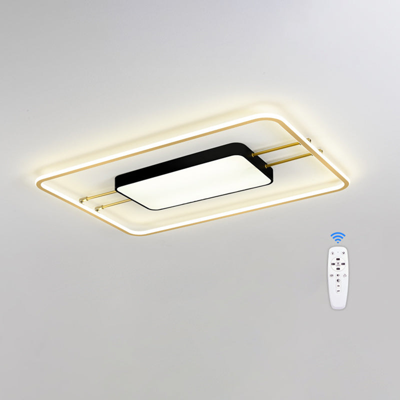 Moderne rechteckige LED-Unterputzleuchte aus Metall für das Wohnzimmer mit Acrylschirm