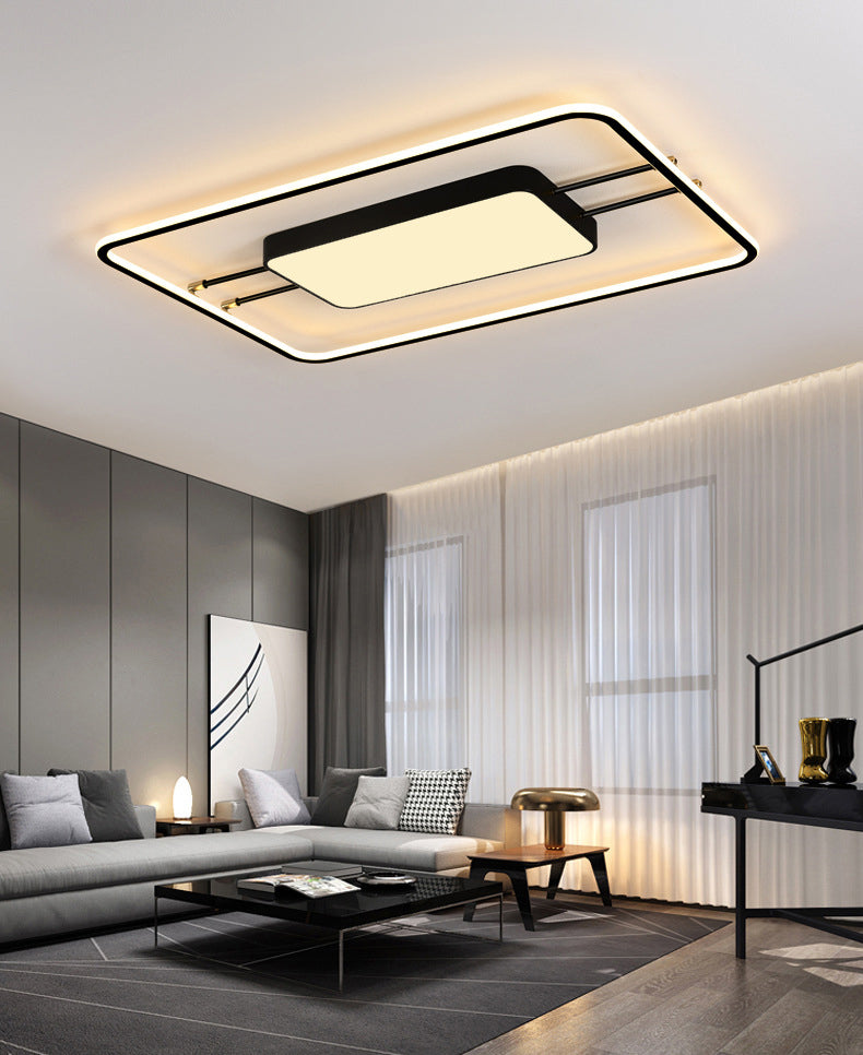 Moderne rechteckige LED-Unterputzleuchte aus Metall für das Wohnzimmer mit Acrylschirm