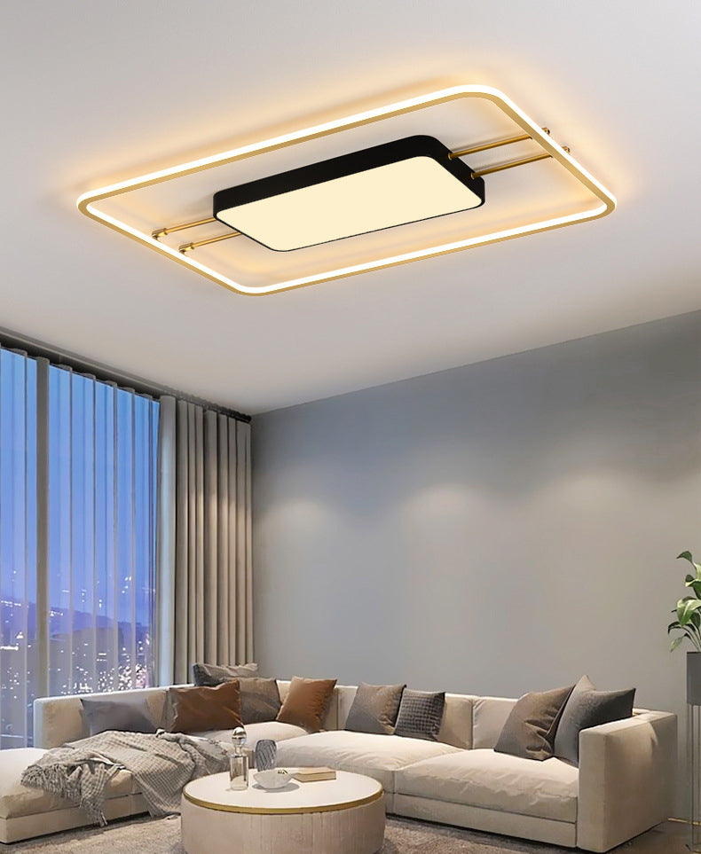 Moderne rechteckige LED-Unterputzleuchte aus Metall für das Wohnzimmer mit Acrylschirm