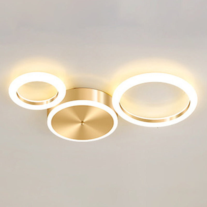 Gepolijste gouden ring inbouw minimalistische acryl LED-plafondlamp voor woonkamer