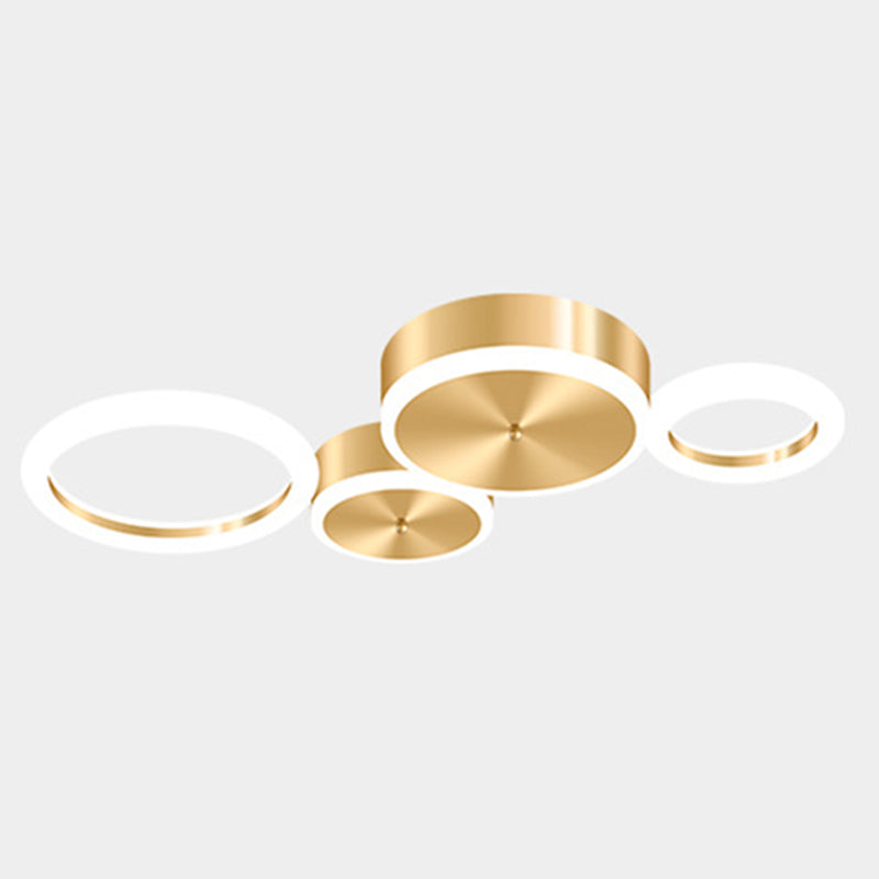 Gepolijste gouden ring inbouw minimalistische acryl LED-plafondlamp voor woonkamer