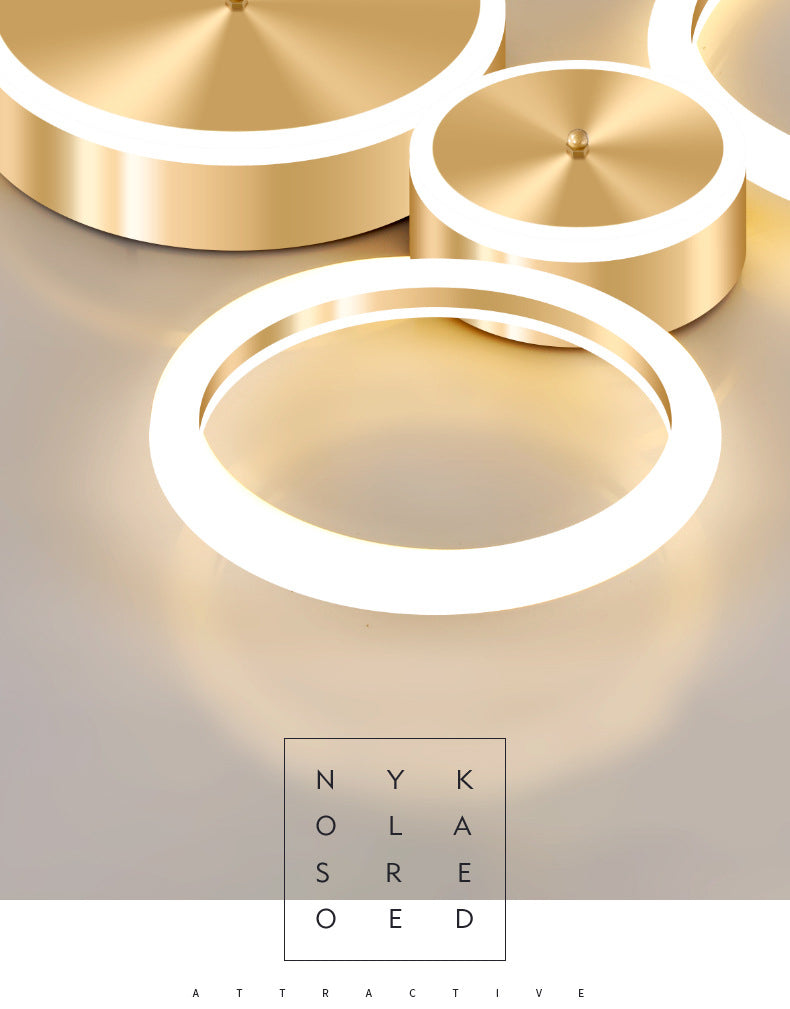 Gepolijste gouden ring inbouw minimalistische acryl LED-plafondlamp voor woonkamer