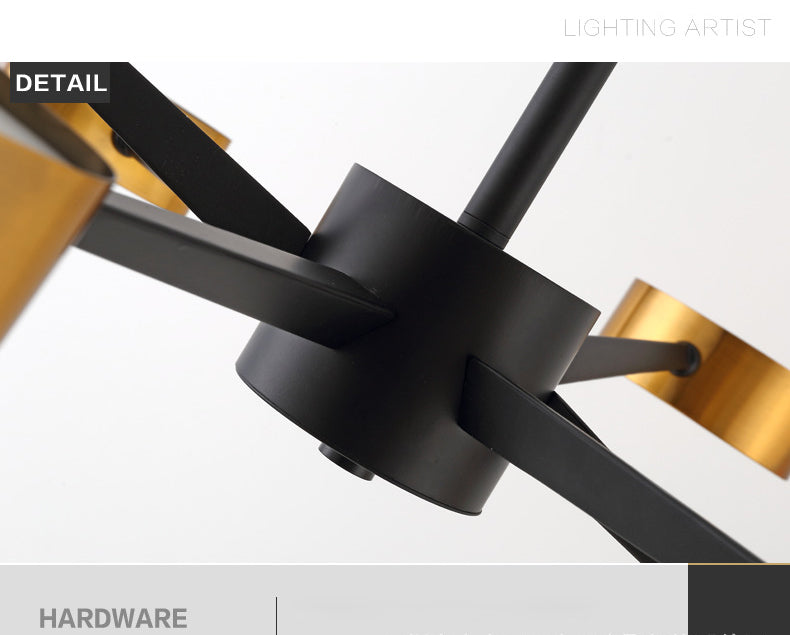 Post-Modern Metal Hanging Chandelier Light Triangular Ceiling Chandelier in Gold for Living Room