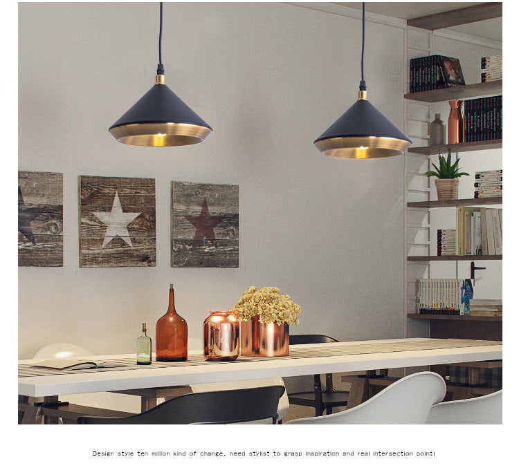 Modern Style Cone Metal Shade Hanging Light Single Bulb Mini Suspension Lamp for Bedroom