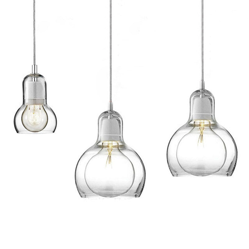 Bulb Glass 1 Light Hanging Light Fixtures Adjustable Wire Pendant Lighting for Restaurant