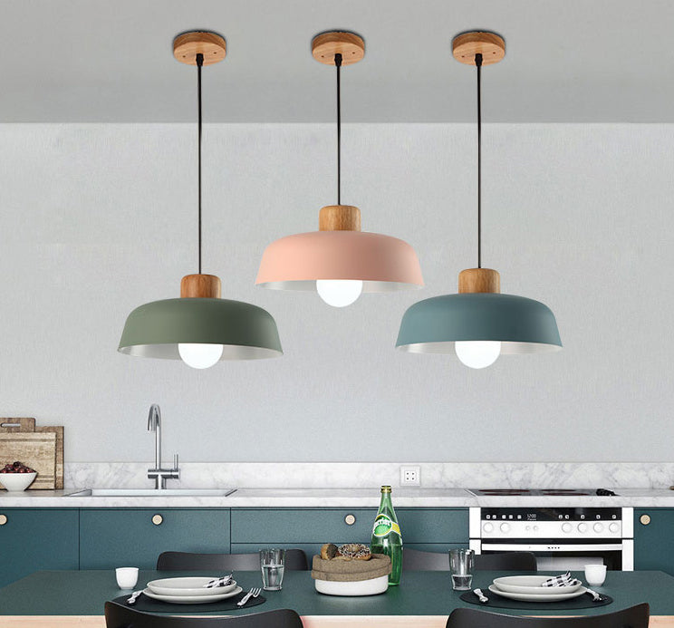 Macaroon Dome Pendant Light Down Light Metal Ceiling Pendant Light for Kitchen