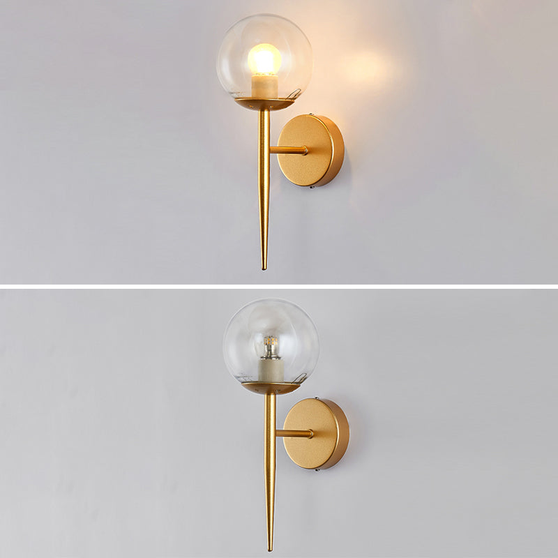 Retro Simple Industrial Style Sphere Wall Mount Lighting Glass Wall Mounted Lighting for Living Room