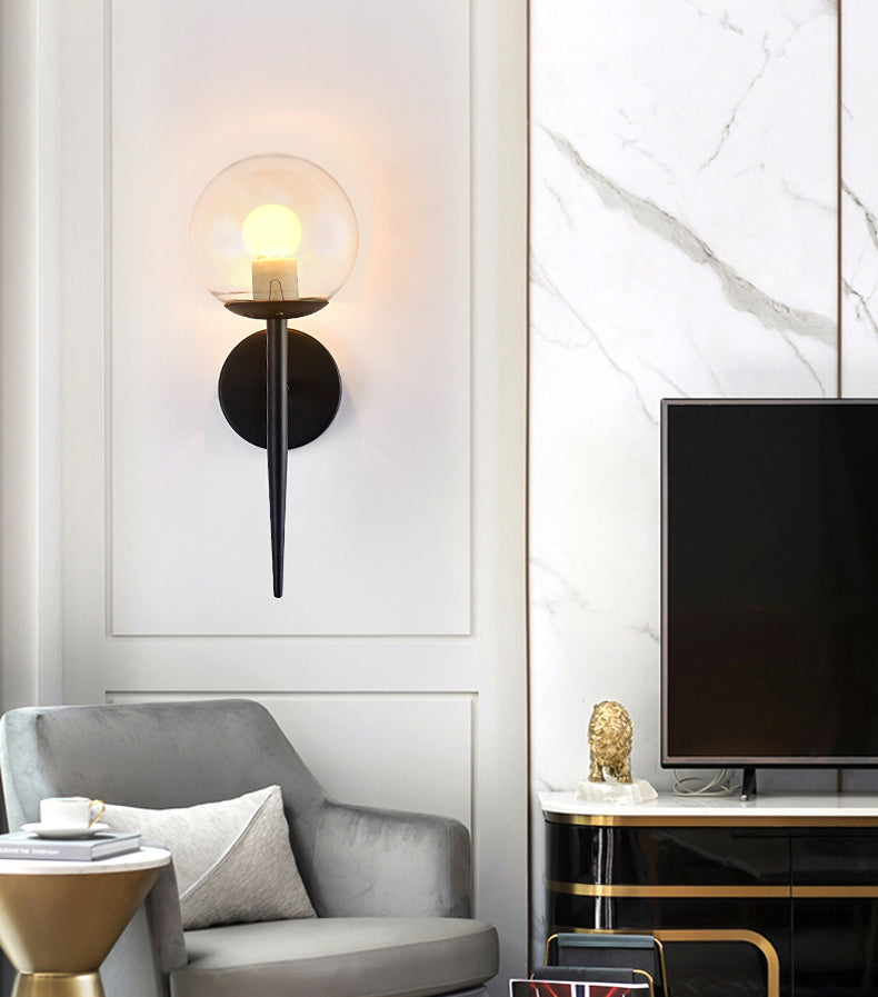 Retro Simple Industrial Style Sphere Wall Mount Lighting Glass Wall Mounted Lighting for Living Room