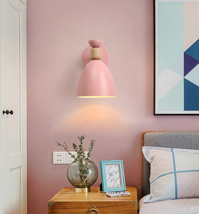 Nordic Style Cone-Shaped Wall Light 1 Light Iron Wall Lamp for Living Room