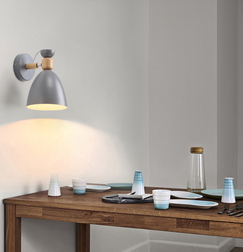 Nordic Style Cone-Shaped Wall Light 1 Light Iron Wall Lamp for Living Room