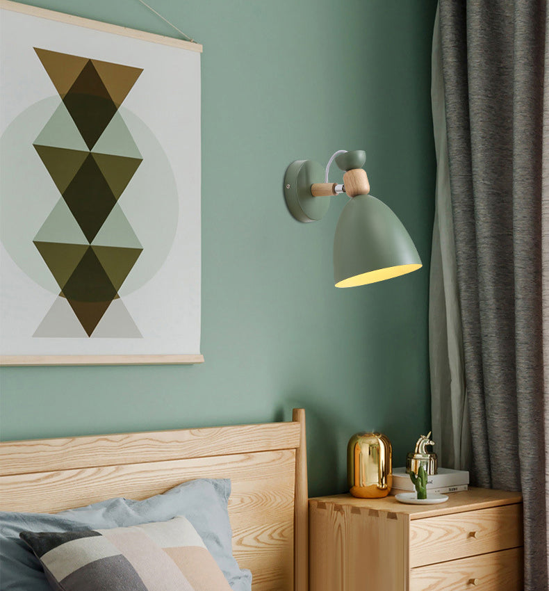 Nordic Style Cone-Shaped Wall Light 1 Light Iron Wall Lamp for Living Room