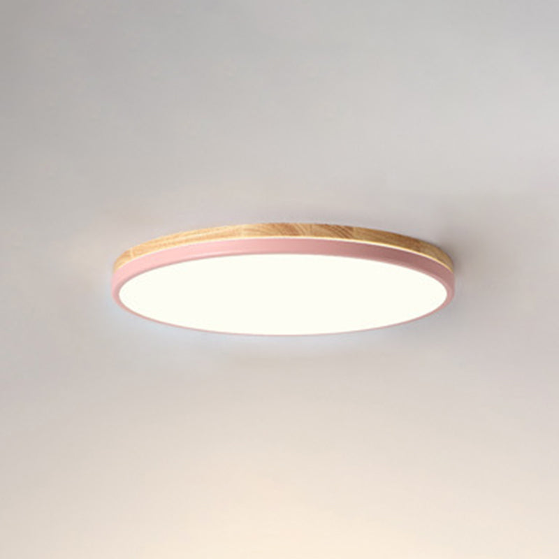 Ultrathin Round Hallway Flush Light Fixture Acrylic LED Macaron Ceiling Mounted Lamp
