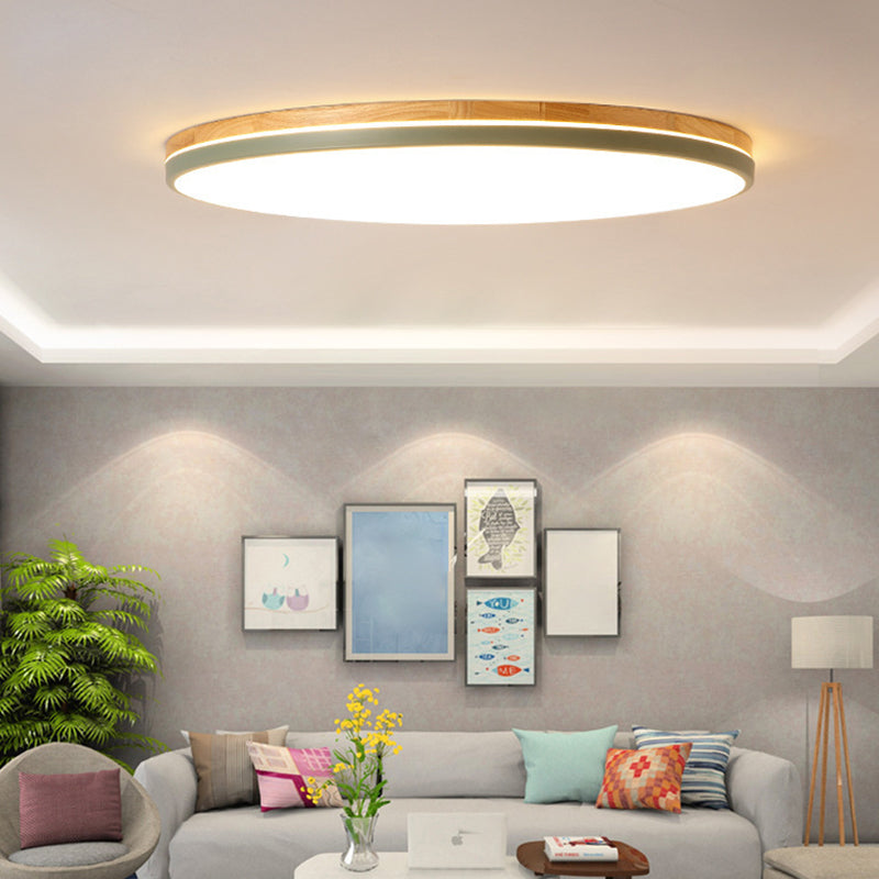 Ultrathin Round Hallway Flush Light Fixture Acrylic LED Macaron Ceiling Mounted Lamp