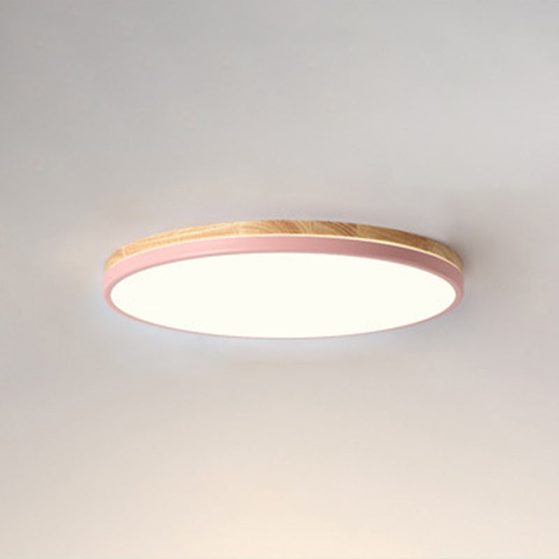 Ultrathin Round Hallway Flush Light Fixture Acrylic LED Macaron Ceiling Mounted Lamp