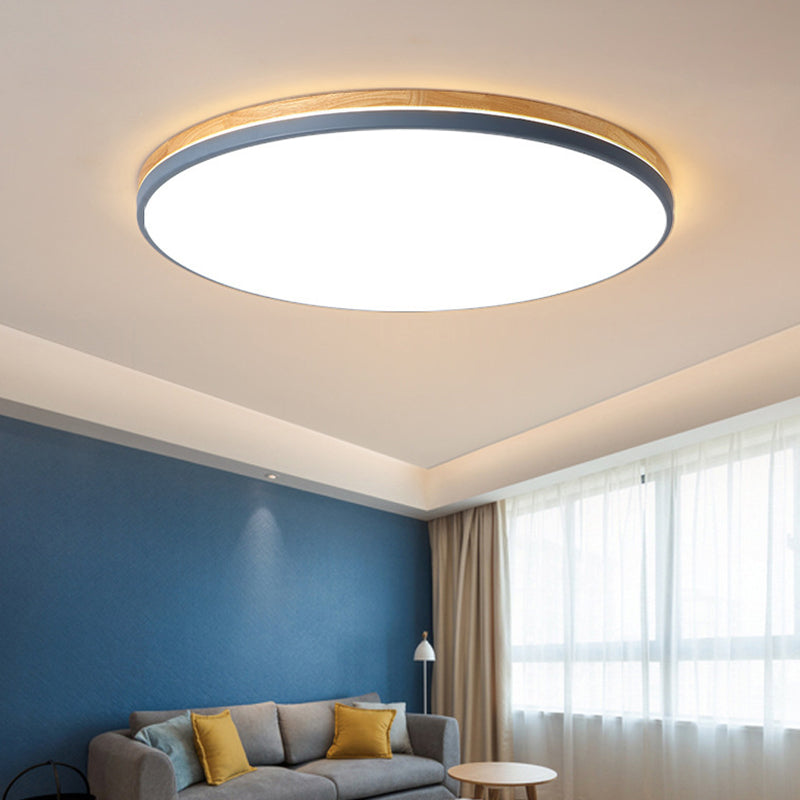 Ultrathin Round Hallway Flush Light Fixture Acrylic LED Macaron Ceiling Mounted Lamp