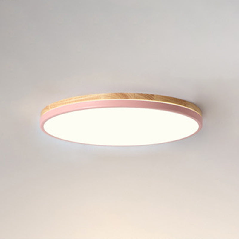 Ultrathin Round Hallway Flush Light Fixture Acrylic LED Macaron Ceiling Mounted Lamp