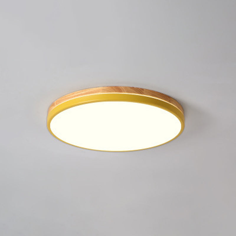 Ultrathin Round Hallway Flush Light Fixture Acrylic LED Macaron Ceiling Mounted Lamp