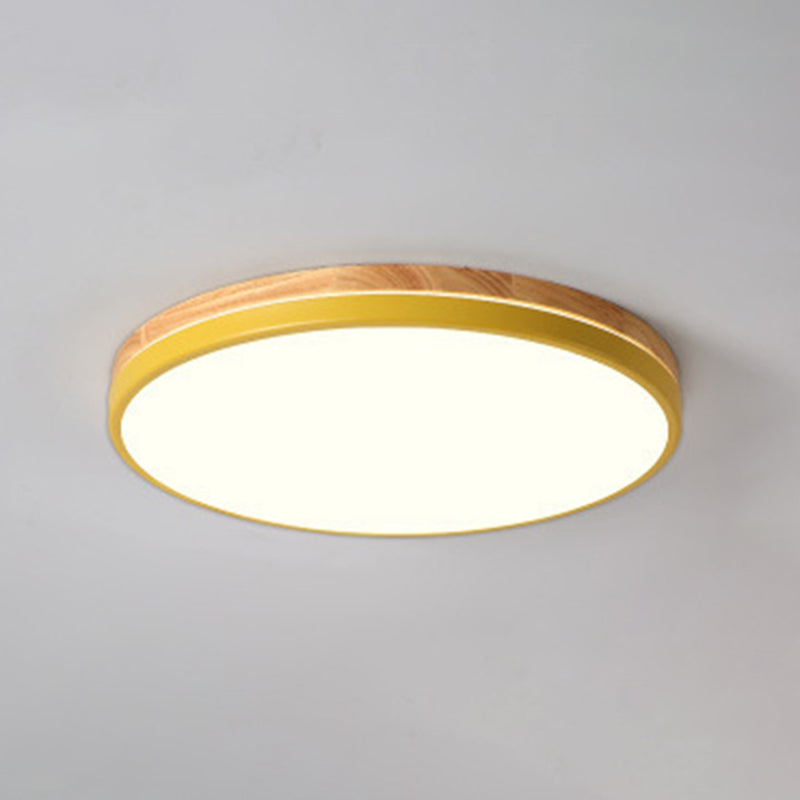 Ultrathin Round Hallway Flush Light Fixture Acrylic LED Macaron Ceiling Mounted Lamp