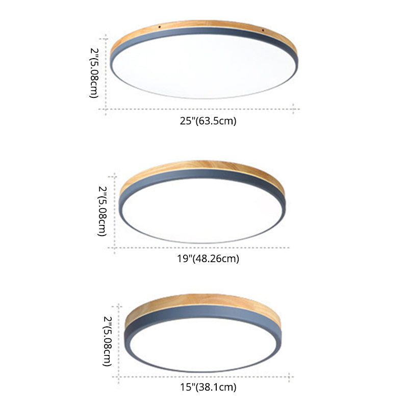 Ultrathin Round Hallway Flush Light Fixture Acrylic LED Macaron Ceiling Mounted Lamp