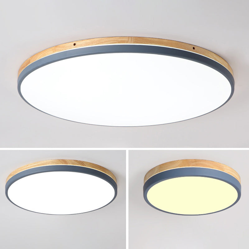Ultrathin Round Hallway Flush Light Fixture Acrylic LED Macaron Ceiling Mounted Lamp