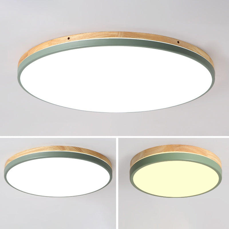Ultrathin Round Hallway Flush Light Fixture Acrylic LED Macaron Ceiling Mounted Lamp