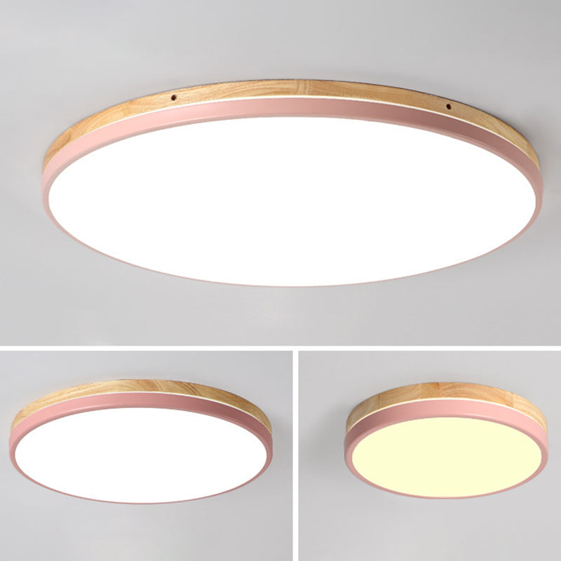 Ultrathin Round Hallway Flush Light Fixture Acrylic LED Macaron Ceiling Mounted Lamp