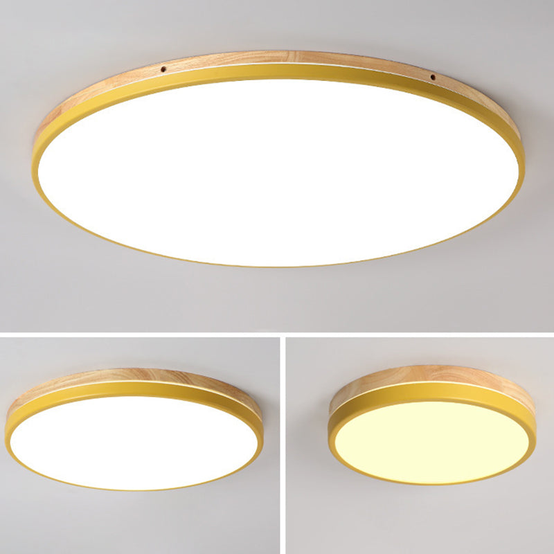 Ultrathin Round Hallway Flush Light Fixture Acrylic LED Macaron Ceiling Mounted Lamp