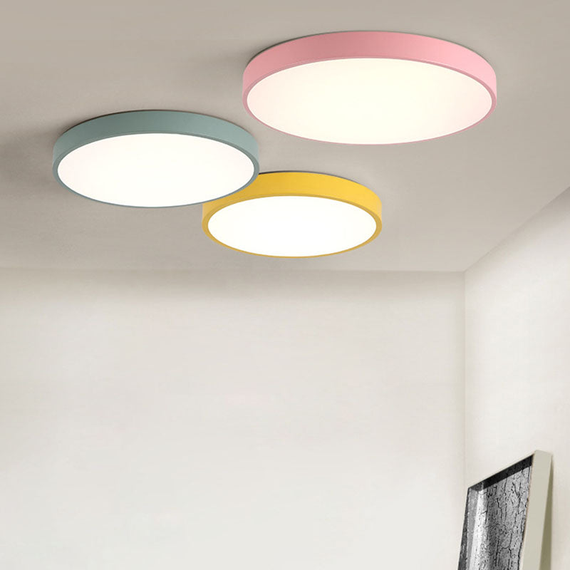 Minimalistische Macaron inbouw LED-lamp rond plafondarmatuur met acrylkap