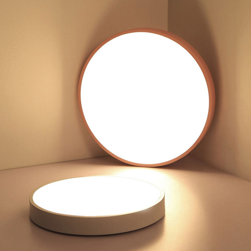 Minimalistische Macaron inbouw LED-lamp rond plafondarmatuur met acrylkap
