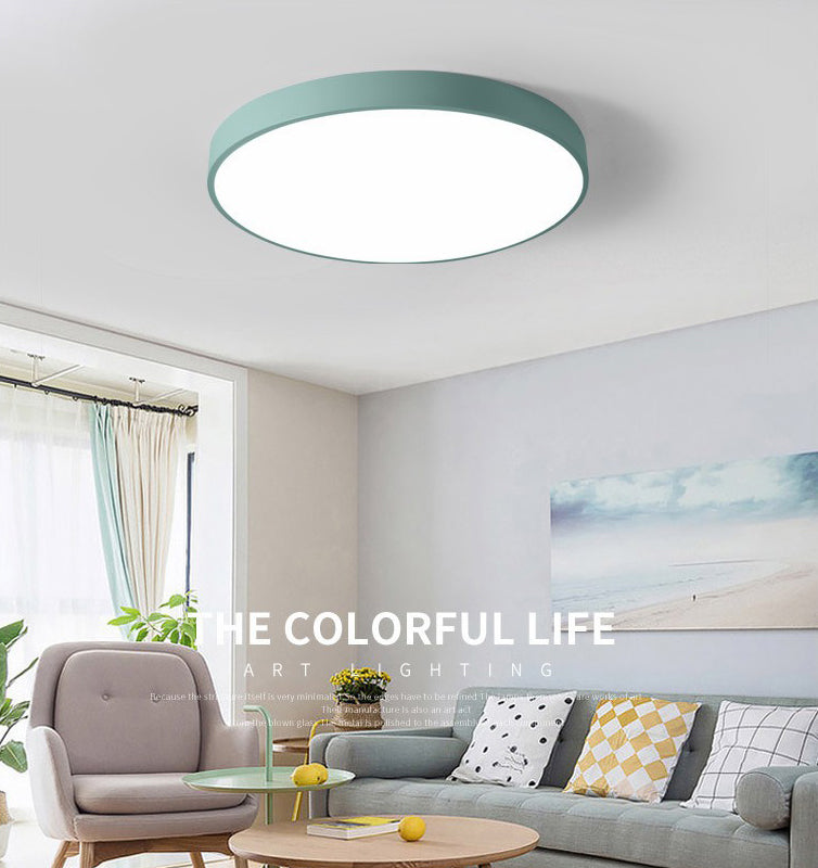 Minimalistische Macaron inbouw LED-lamp rond plafondarmatuur met acrylkap