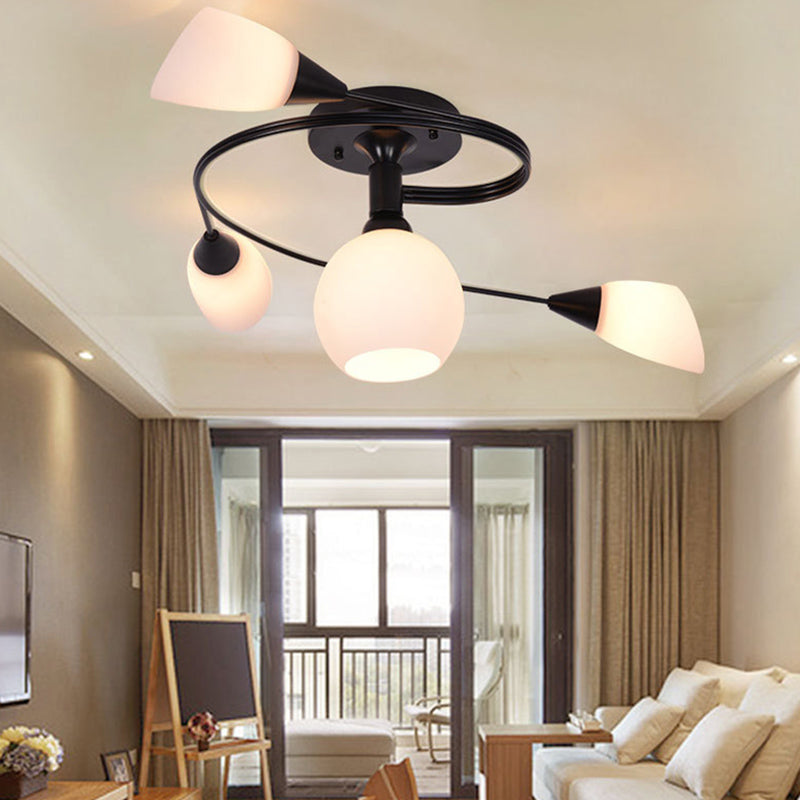 American Pastoral Style Semi Flush Mount Light Fixture Special Shape Ceiling Flush Mount for Living Room